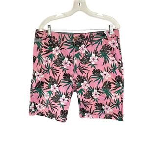 Hudson & Barrow Pink Tropical Hawaiian Print Casual Shorts Size 32 New $50